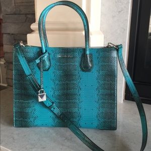 Michael Kors Mercer Snake skin cross body bag